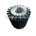 Rotary egg washing brush roller used for machine with steel shaft